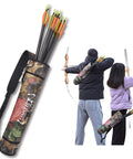Adjustable Back Archery Quiver Holder For Compound And Recurve Bows, Upgraded Quiver With Padded Shoulder Strap in use by archers