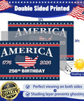 Patriotic 3x5 Ft Double Sided Three Layer American Flag For Outdoors And Indoors with 250th Birthday design