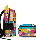 Vibrant Dual Tone Orange Cyan Patchwork Cow Print Unisex Backpack With Large Capacity For Everyday Carry School Travel Work Commute