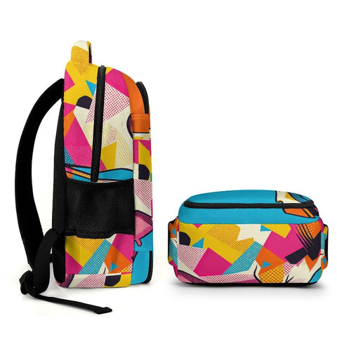 Vibrant Dual Tone Orange Cyan Patchwork Cow Print Unisex Backpack With Large Capacity For Everyday Carry School Travel Work Commute