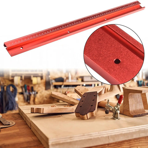 Red 45 Type T Slot Miter Track For Router Tables And Saws All In One Woodworking Guide Track With 600mm Length featuring setup detail