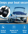 Heavy Duty 2 Inch By 48 Inch Boat Tie Down Straps for Trailer holding boat in place, marine grade durability showcased.