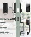 Keyless Entry Smart Door Lock With Touchscreen Keypad And Handle, Digital Deadbolt, App Control size specifications