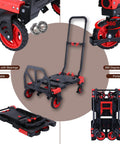 Heavy Duty 2-In-1 Folding Hand Truck And Utility Dolly Cart With 5-Inch Dual Rubber Wheels, foldable design, 360-degree swivel wheels.