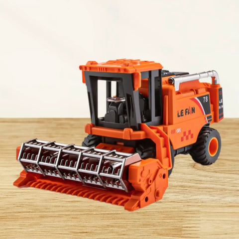Durable Combine Harvester Toy For Kids And Boys Farm Tractor With Realistic Farmer Model Car Design In Orange For Children