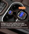 Game Changer Hella Fast Dual Port 30W Usb C Car Charger With Built In Led Voltage Meter showing battery voltage in vehicle console.