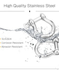 Heavy Duty Marine Grade Stainless Steel Chain Shackles Built Like A Tank To Handle 1400 Pound Rated Capacity Screw Pin Anchor Rigging Hardware Rust Proof Pair in water.