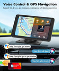 Wireless CarPlay And Android Auto Portable 7 Inch HD Touchscreen Car Stereo in car showing map and music app