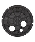 Sewage Basin Cover With Flanges And Cord Grommet, Gas Tight Odor Free Seal, Heavy Duty Structural Foam Construction, Reusable PVC Seal For 8 Bolt System, Made In USA Model SF16101E - top view showing multiple flanges and grommet