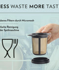 Reusable Stainless Steel Coffee And Tea Infusing Mesh Brewing Basket Medium Black Brew Nerd Approved with lid as drip tray