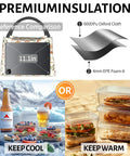 Fennec Fox Insulated Lunch Box With Large Ears For Women And Girls with material layers and size comparison, keep food cool or warm.