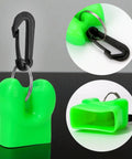 Must Have Regulator Mouthpiece Cover Clip On For Diving And Snorkeling Protects Mouthpiece And Hose From Dirt Sand Debris Durable Silicone Dust Protector Cap For Octopus Holder And Dive Gear, shown in bright green silicone with stainless steel ring and clip.