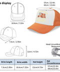 Too Cool For Grandpa Hiking Hat For Women Lightweight Running Trucker Cap size chart, orange and white with American flag design