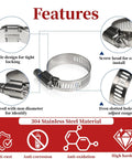 Get This Cool 25 Piece Stainless Steel Hose Clamp Set With Worm Gear Design Perfect For Auto And Home Jobs Ranging From Quarter To Two Inches. 304 stainless steel worm gear clamp with adjustable slotted band