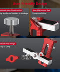 Adjustable Cabinet Door Installation Jig Featuring Dual Imperial And Metric Markings Dead Nuts Accurate Mounting Positioning Tool For Home Renovations Solid Aluminum Frame highlights aluminum construction and rubber pad.