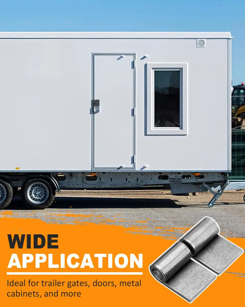Heavy Duty Weld On Hinges For Metal Gates Doors And Trailers 4 Pack With Removable Pin For Easy Installation And Durable Weldable Steel Construction, trailer door use