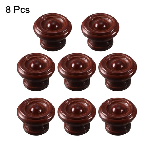 Kick Back Your Cabinet With Rock Solid Wooden Drawer Pulls Single Hole 37X25mm Red Brown Wood Hardware Quick Setup M4 Screws For Dressers And Wardrobes Tight Fit, set of 8 decorative knobs.