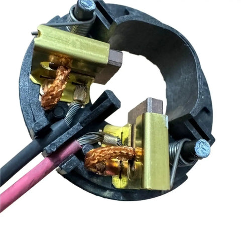 Carbon Brush Holder For SFC 14-A 18-A 22-A Drill Replacement Part, showing two brushes with wires and springs attached.