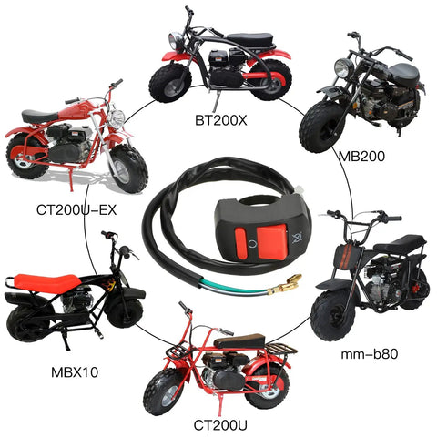 Mini Bike Kill Switch Seven Eighths Inch On Off Dirt Bike Kill Switch For Predator 212cc 196cc 97cc Coleman CT100U CT200U BT200X