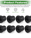 Heavy Duty Eight Piece Suspension Control Arm Bushing Kit Built Different For Smooth John Deere Gator Xuv 625i 825i 855d showing durable black rubber bushings.