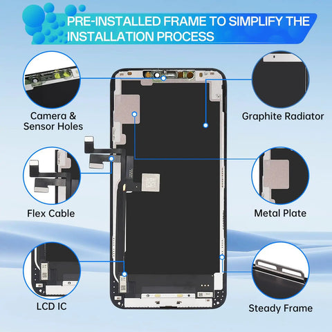 IPhone 11 Pro Max 6.5 Inch Screen Replacement Kit With 3D Touch LCD Digitizer Full Assembly And Front Glass Waterproof Adhesive