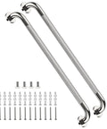2 Pack 32 Inch Anti Slip Shower Grab Bar Handles Knurled Stainless Steel Safety Hand Rails Chrome Finish with screws and anchors
