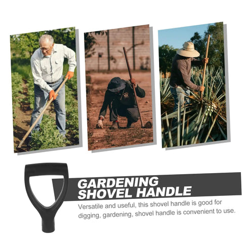 Replacement D Shaped Garden Shovel Handle With Plastic Grip Comfortable Grip Reduces Hand Fatigue Easy To Install Durable Spade Handle For Garden Tools displayed under photos of gardening