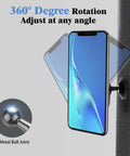 Dual Magnetic Phone Holder With 360 Degree Adjustable Mount showing phone rotation on metal ball joint.