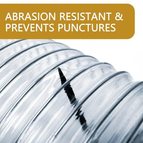 Heavy Duty 4 Inch By 20 Foot Flexible Clear PVC Dust Collection Hose With Carbon Steel Wire Coil For Dust Collectors, puncture resistant