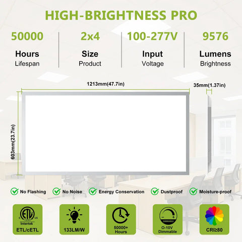No Hassle 4 Pack 2x4 Led Flat Panel Drop Ceiling Lights With Effortless Wattage Tuning And Glare Free Dimming For Slick Home Offices Featuring Steady Bright Output And Quick Setup That Never Slows You Down