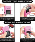 No Sweat Self Inking Date Stamp With Twelve Year Range And Clean Purple Base Quick Office Dater instructional setup guide.