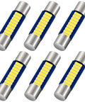 Six Pack Festoon LED Bulbs Kit 28mm 29mm 6614F 6641 6612F With 9 SMD 4014 Chips Ultra Bright 6000K White