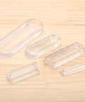 Top Shelf Clear Recessed Finger Pulls 2 Pack Easy Peel And Stick Cabinet Hardware 1.97 Inch modern transparent cabinet handles
