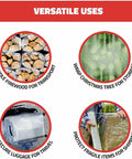 Top Shelf 18 Inch Stretch Wrap 80 Gauge Clear Plastic Film 4 Pack Bulk Rolls for bundling firewood and securing luggage.