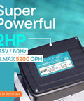 Powerhouse Dual Speed 2HP Above Ground Pool Pump With Self Priming High Flow 5200 GPH On High And 2600 GPH On Low Matte Black Finish