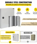 Rugged Outdoor Electrical Enclosure 20x20x6 Inch, NEMA 4 Waterproof Dustproof IP65 Cold-Rolled Carbon Steel Hinged Junction Box