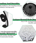 Diagram of 4 Inch UV-Resistant Landscape Edging Kit features, showing roll, spike design, and PE material benefits for flower beds.