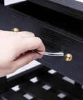Hand opening drawer with premium brass decorative screws with caps on furniture