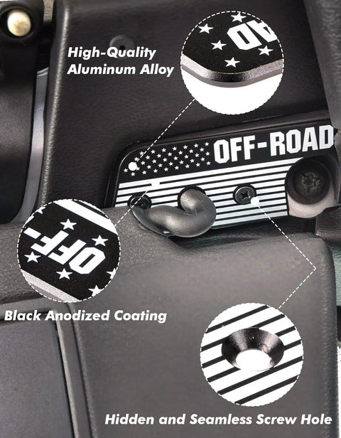 High-quality aluminum alloy of Jeep Sun Visor Repair Kit With Aluminum Alloy Clips For Wrangler JL JK Gladiator shown in detail