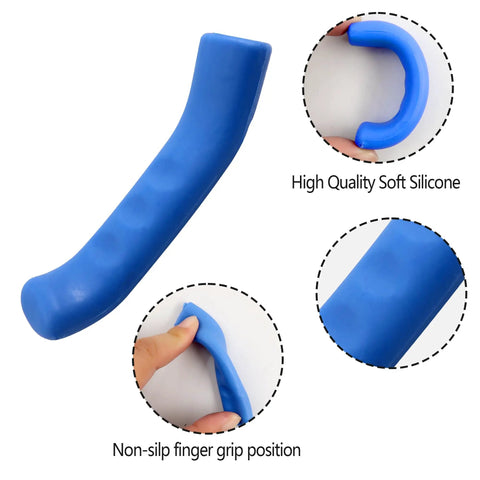 Two Pairs Silicone Brake Lever Grip Protectors For Bikes Non Slip Handle Covers For Road And Mountain Cycling 75x24mm Blue