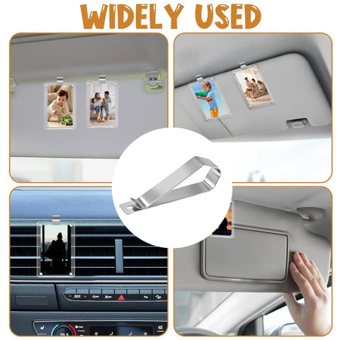 Stainless Steel Car Sun Visor Photo Frames Clips Set For DIY Sunshade Photo Holder Dope Built To Last Strong Hold 6 Pack