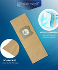 Nine Pack Replacement Vacuum Bags Compatible With G3 G4 G5 G6 G7 Vacuum Cleaners Fits 197294 197394 shown with dust lock design