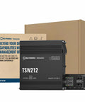 Industrial Managed Ethernet Switch With 8 Gigabit Ports And 2 SFP Ports, Layer 2 Plus Layer 3 Capabilities, shown with packaging