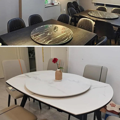 Gigantic Lazy Susan Turntable For Dining Tables 20 Inch Wooden Rotating Serving Tray Black Round Organizer For Kitchen Use Perfect For Parties And Gatherings