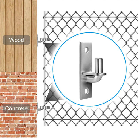 Heavy Duty Wall Mount Gate Hinges For Farm And Chain Link Fences With Five Eighths Inch Hinge Pin 2 Pack Durable Iron With Galvanized Coating Screws Not Included