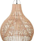Handmade woven Rattan Pendant Light for Kitchen Island with E26 socket, boho wicker chandelier, cozy rustic farmhouse decor.