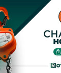 Hand Chain Hoist 2200 Lb, 10 Ft Lift, Dual Hooks, Forged Locks 4 To 1 Safety in orange color with chains, branding visible.