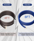 Heavy Duty Big 3 Upgrade Wiring Kit with 4FT ground wire and 6FT power wire, 1/0 gauge CCA copper clad aluminum.