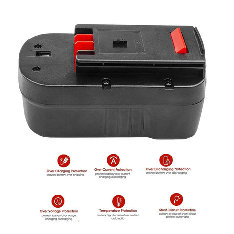 Two Pack 18V Replacement Battery For HPB18 Series That Hooks Up With Black And Decker And Firestorm Cordless Tools 24476000