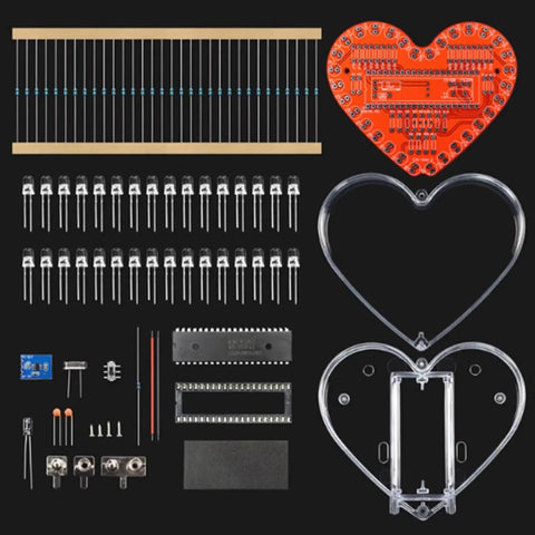 Heart Shaped LED Light Soldering Practice Kit For Beginners And Hobbyists Hands On DIY Friendly Educational Electronics Project Set
